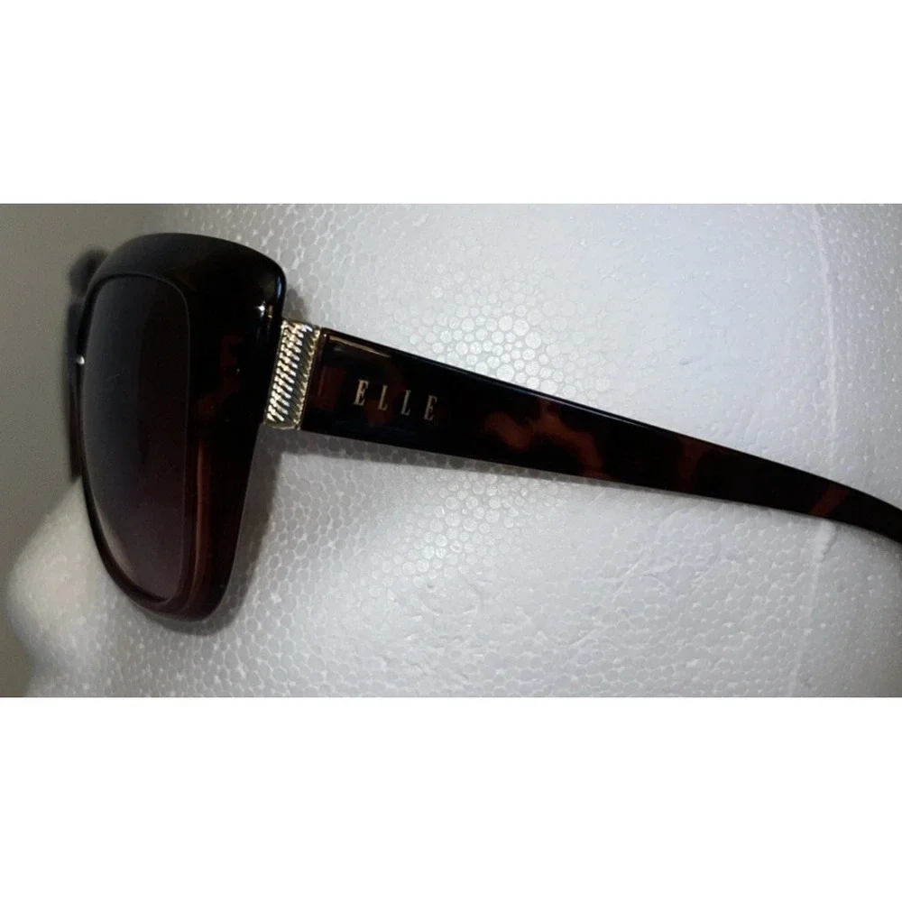 Elle Women's Tortoise Shell Oversized Square Sunglasses‎ Brown Gradient Lenses